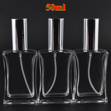 Botellas de Perfume vacías de vidrio cuadrado, atomizador en espray rellenable, caja de aroma con tamaño de viaje portátil, 30ml, 50 unids/lote 2024 - compra barato
