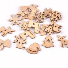 50pcs 22-30mm Natural Wood Crafts Snowflakes and angels DIY Scrapbooking For Wooden Ornament Home Decoration m2503 2024 - buy cheap