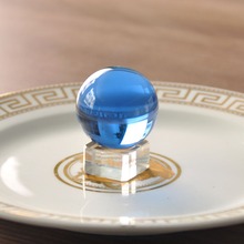 H&D 40mm Blue Crystal FengShui Ball with Base Glass Sphere Asian Quartz Table Decoration Props Photography Ornament Home Decor 2024 - buy cheap