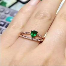 Emerald ring Free shipping Natural real emerald 925 sterling silver 4*6mm  Fine jewelry 2024 - buy cheap