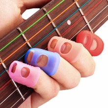 S/M/L Silicone Fingertip Protector Fingerstall Guitar String Finger Guard Left Hand Against The Press Sore Finger Ballad Guitar 2024 - buy cheap
