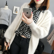 LOVELYDONKEY mink cashmere sweater women cashmere cardigan knitted pure mink jacket long fur coat Customized free shipping M19 2024 - buy cheap