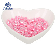 700 unids/lote de perlas de imitación ABS de 4-10mm, cuentas espaciadoras sueltas redondas de Color rosa, cuentas de resina para álbum de recortes, decoración Diy 2024 - compra barato