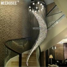 Grande lustre espiral de cristal de iluminação, lâmpada cristal de hotel vila para escada, corredor, lobo 2024 - compre barato