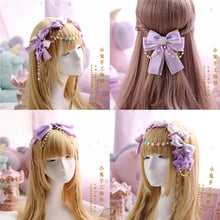 Pink purple Japanese handmade bow hairpin cute soft sister bow hair accessories headdress LOLITA hand made hairpin 2024 - buy cheap