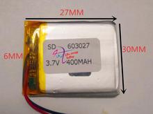 best battery brand Size 603027 3.7V 400mah 602730 Lithium polymer Battery with Protection Board For Bluetooth Digital Products 2024 - buy cheap