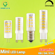 GreenEye G9 Led Lamp Ceramic LED Bulb E14 220V 5W 7W 9W 12W 2835 SMD G4 LED dimmable lamps 360 Degree Angle Led Spotlight Lamp 2024 - buy cheap