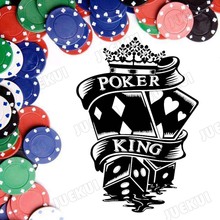 Poker King Creative Pattern Wall Stickers for Gambling House Background Art Decoration Vinyl Wall Decals Casino Living Room L743 2024 - buy cheap