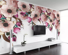 Beibehang-papel tapiz personalizado para decoración del hogar, tapiz 3d para pared, Fondo de TV moderno, enredadera de flores, mano de Rosa pintada americana 2024 - compra barato