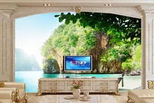 Papel tapiz de barcos de Tailandia, decoración de pared 3d para sala de estar, sofá, pared de TV, dormitorio, Grandes murales 2024 - compra barato
