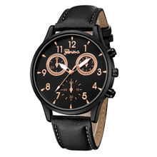 Mens Watches Top Brand Luxury Fashion Men's Leather Military Casual Analog Quartz Wrist Watch Business Watches relogio masculino 2024 - buy cheap