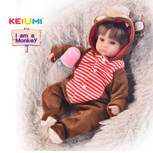 KEIUMI Cosplay Monkey Reborn Baby Dolls For Kids Playmates 17'' 42 cm Fashion Boneca Reborn Doll PP Cotton Body Girl XMAS Gifts 2024 - buy cheap
