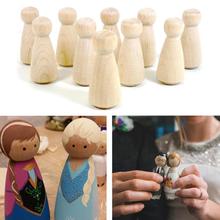 10 шт деревянные поделки колышки для кукол для свадебного торта украшения с рисованным игрушки для детей 13 2024 - купить недорого