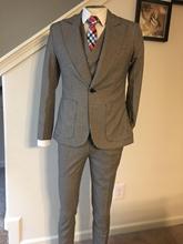 High Quality 3 Piece Suit 2019 Business Party Suit Peak Lapel Houndstooth Groom Wedding Men Suit Blazer Slim Fit Best Man Tuxedo 2024 - buy cheap