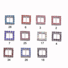 (L0003C-10mm) wholesale 20pcs  10mm bar ,15mmx15mm,rhinestone square buckle,colorful stone,you can choose from the picture 2024 - buy cheap
