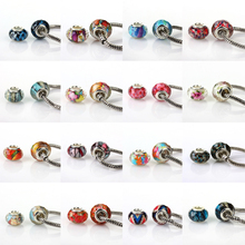 14mm Acrylic Silver Color Cord Big Hole Loose Beads Fit European  Jewelry Bracelet Charms DIY 100pcs/lot 2024 - buy cheap