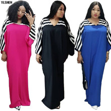 Vestidos africanos de talla grande para mujer, ropa africana a rayas Dashiki, Bazin Riche Boubou, vestido africano largo, ropa para mujer 2024 - compra barato