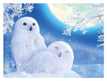 2018 Full Drill round Diamond Painting Landscape Diamond Embroidery cross stitch Winter  Owl Picture Of Rhinestone Christmas zx 2024 - buy cheap