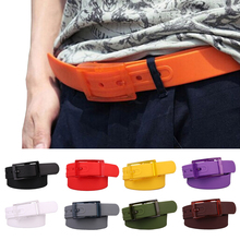 Cinturones de hebilla de plástico de goma para hombres y mujeres, correa de silicona ajustable, para pantalones, pulsera, colores caramelo 2024 - compra barato