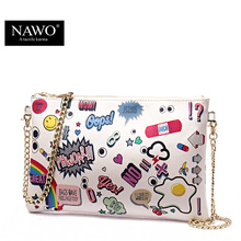 NAWO New Leather Envelope Clutch Bags Cartoon Printing Day Clutches Purse Small Chain Bag Women Cross body Bag for Girl Wristlet 2024 - buy cheap