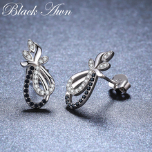 Black Awn Romantic 1.8g 925 Sterling Silver Jewelry Natural Butterfly Black Spinel Party Stud Earrings for Women Bijoux I124 2024 - buy cheap