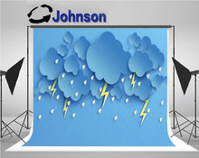 Облако дождь синий детский душ фон Высокое качество компьютер печать детей фон 2024 - купить недорого