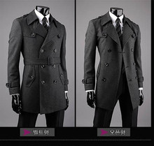 Новое поступление, мужское шерстяное пальто, верхняя одежда, очень большой Тренч, облегающая Мужская куртка, размера плюс S M L XL XXL 3XL.4XL.5XL.6XL.7XL.... 2024 - купить недорого