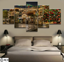 5 Panel Christmas Gifts Canvas Printed Christmas Decorations Painting For Living Room Wall HD Picture Artworks Poster Wholesale 2024 - buy cheap