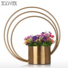 Tooast Flower Pot Metal Ornament Cylinder Shape Handle Vase Fashionable Ornament Centerpiece for Home Wedding Table Decorative 2024 - buy cheap