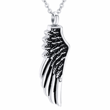 IJD3596 Trendy Stainless Steel Angel Feather Wing Cremation Pendant Keepsake Necklace Ashes Holder Urn Funeral Memorial Jewelry 2024 - buy cheap