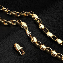 Free Shipping Golden 18 K Chain Necklace 20 inch Men's Personality Atmosphere Simple Necklace 50CM 2024 - buy cheap