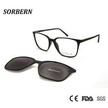 SORBERN-gafas De sol ultraligeras TR90 magnéticas para hombre y mujer, anteojos De sol polarizados cuadrados, montura De Grau 2024 - compra barato