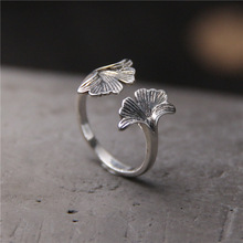 2018 Direct Selling Anel Feminino S925 Pure Silver, The Flower Style Restoring Ancient Ways Leaves Open Ring Thai Female Model 2024 - buy cheap