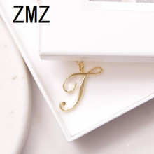 ZMZ 2019 Europe/US fashion English letter pendant lovely letter T text necklace gift for mom/girlfriend party jewelry 2024 - buy cheap