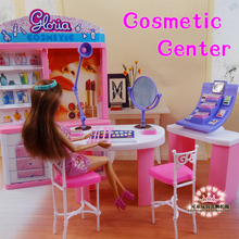 Rosa dream-centro de maquiagem vestiário para boneca barbie 1/6, acessórios para bonecas, móveis para meninas, brinquedos diy para bebês 2024 - compre barato