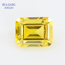 Golden Octangle Shape Step Cut CZ Stone Synthetic Gems Yellow Cubic Zirconia For Jewelry Size 4x6~10x12mm Free Shipping 2024 - buy cheap