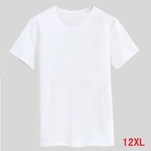 Men's Big T-Shirt Large Size 5XL 6XL 7XL 8XL 9XL 10XL 11XL 12XL Summer Short Sleeve Round Neck Loose Casual Sports White T-Shirt 2024 - buy cheap