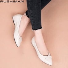 2019 Ballet Spring Summer Women Genuine Leather Shoes Round Toe Soft Casual Flat Shoes Women Flats mother shoes 2024 - buy cheap