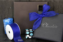 N2003 38 мм (1-1/2 ") Королевская Синяя лента Подарочная упаковка Проводная кромка лента 25 ярдов рулон 2024 - купить недорого
