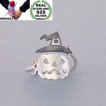 OMHXZJ Wholesale European Fashion Woman Man Party Wedding Gift Silver Pumpkin Hat Open 925 Sterling Silver Ring RR268 2024 - buy cheap