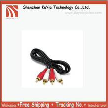 KUYiA Free Shipping New 2RCA MALE TO 2 RCA MALE AV TV AUDIO VISUAL CABLE (red,white ) 2024 - купить недорого