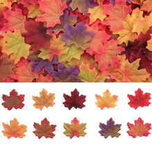 Artificial Multicolor 50PCS/Lot Craft Vivid Fall Wedding Silk For Home Fake Flower Scrapbooking Maple Leaves Party Decoration 2024 - buy cheap