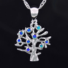 Wholesale & Retail Fashion Jewelry Fine Blue Fire Opal Blue Tree Stone Sterling Sliver Pendants For Women PJ17082715 2024 - buy cheap