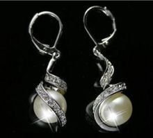 FREE shipping> >>> 12mm White South Sea Shell Pearl Dangle Earrings AAA +++0088 2024 - buy cheap