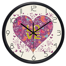 Metal Frame Cartoon Artistic Decoration Heart Wall Clock Chic Glass Art  Clock 2024 - buy cheap