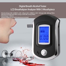 Eletrônica Digital de Álcool No Ar Expirado Tester Bafômetro com LCD Dispaly com 5 Boquilhas Polícia Álcool Breathalyser Estacionamento 2024 - compre barato