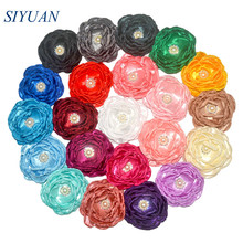 20pcs/lot 4'' Gorgeous Burned Satin Flower with Rhinestone 7-layer Fabric Bloom Accessories for Girl Headband Bridal Dress TH282 2024 - buy cheap