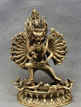 WBY 827+++++Tibet Brass Carved Buddhism Joss Yamantaka Dharmaraja Buddha Statue Sculpture 2024 - buy cheap