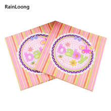 [RainLoong] Baby Paper Napkin Printed Festive & Para Festas Tissue Decoration Servilleta 33cm*33cm 1 pack (20pcs/pack) 2024 - buy cheap