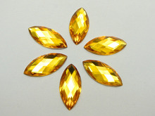 100 золотые драгоценные камни с плоской задней стороной, 9x20 мм, без отверстия 2024 - купить недорого